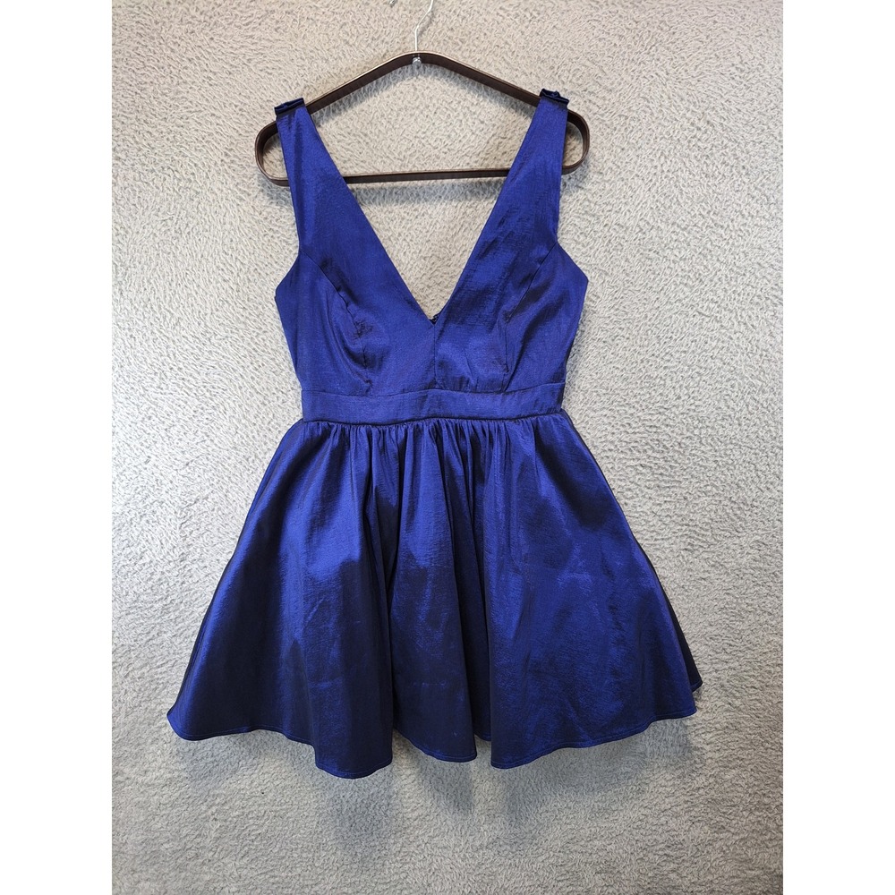Windsor Royal Blue Deep V-Neck Fit & Flare Dress Womens‎ Medium Party Feminine